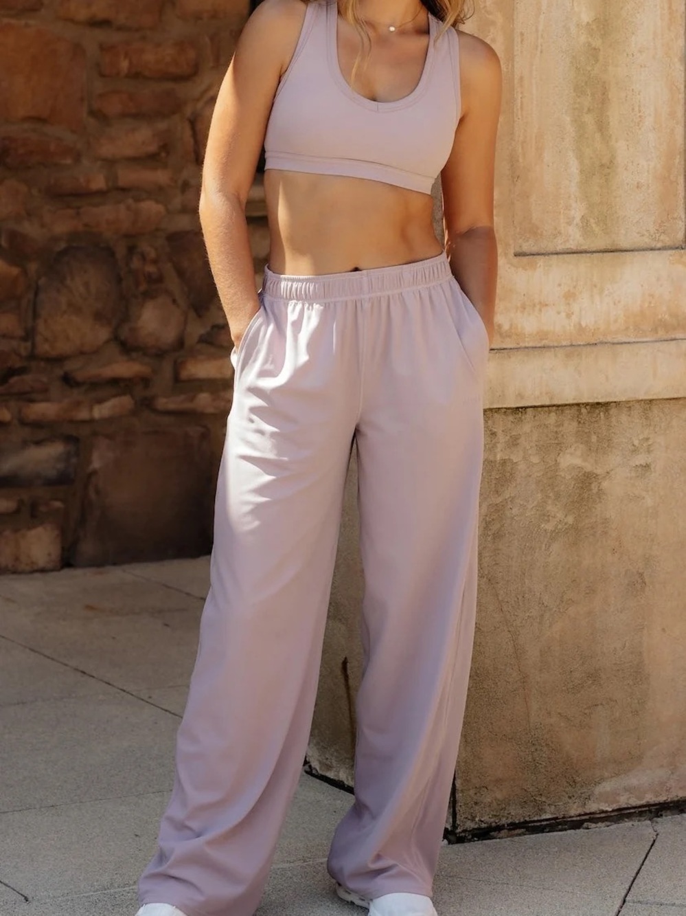 Ptula Seamless Wide-Leg Lounge Pants — Light Lavender